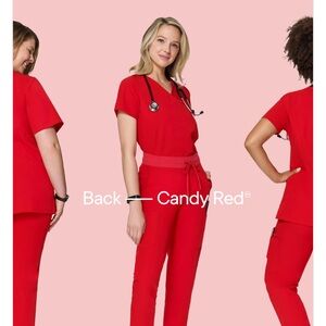 Mandala Candy Red scrub top